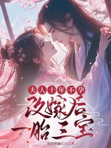 《夫人十年不孕，改嫁后一胎三宝》小说封面